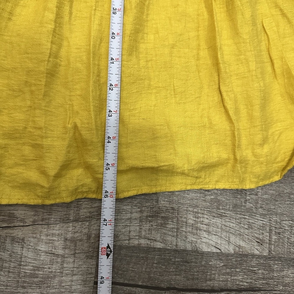 JOIE Chayton Midi Tiered‎ Dress Yellow Sundress In Sulphur Mustard Women's 10 - Picture 4 of 10